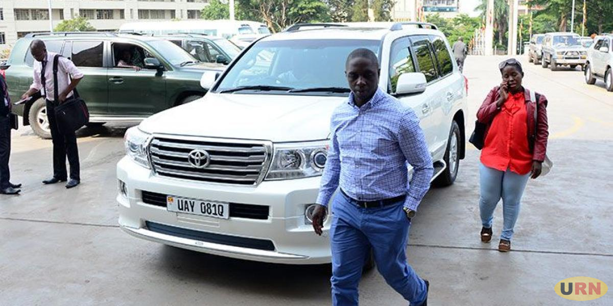 Kampala Central MP Mohammed Nsereko moves past a Landcruise at Parliament