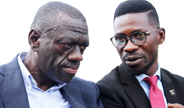People's President Kiiza Besigye and NUP President Bobi Wine