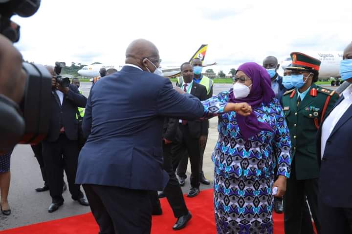 Suluhu arrives in Uganda for EACOP signing