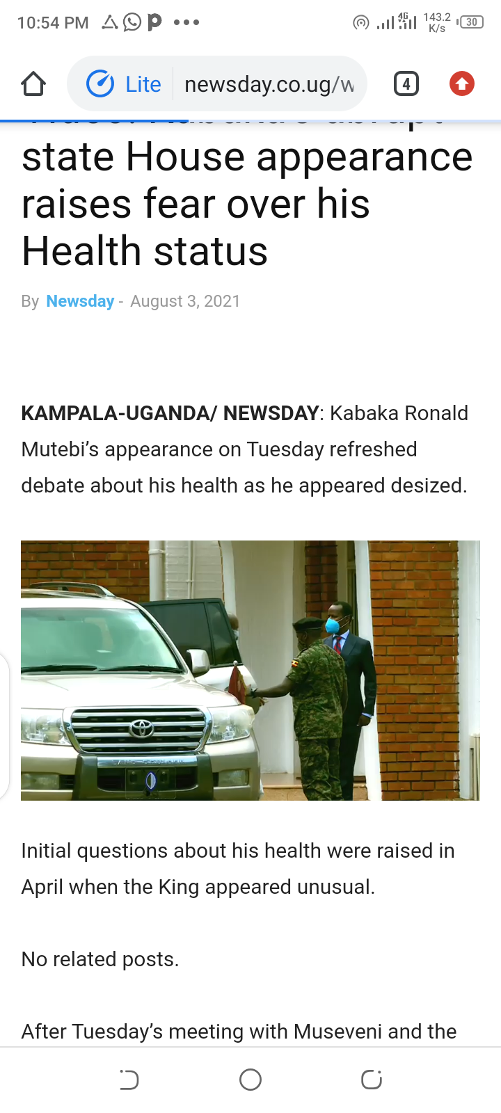 Video: Kabaka Mutebi meeting with President Museveni