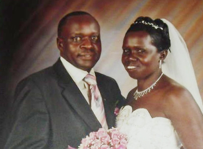 Mr Onebe Francis and his wife Immaculate at their wedding day in a non dated Photo.