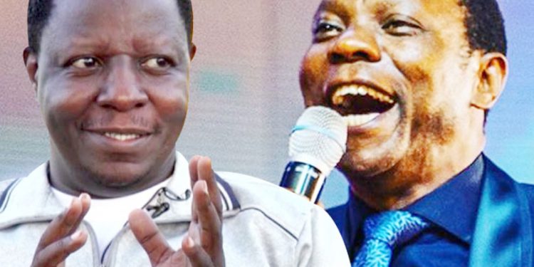 Two rivals: A photo montage of Brother Ronnie Makabai and Pastor Ssenyonga