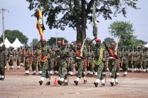 Soldiers match during the celebrations