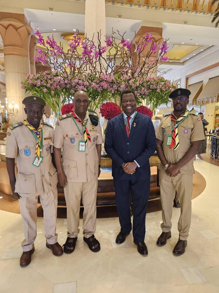 Prof. Badru Kateregga with a team of Scouts from uganda.